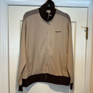 NWOT Miu Miu Tan and Dark Brown Track Jacket, Size L